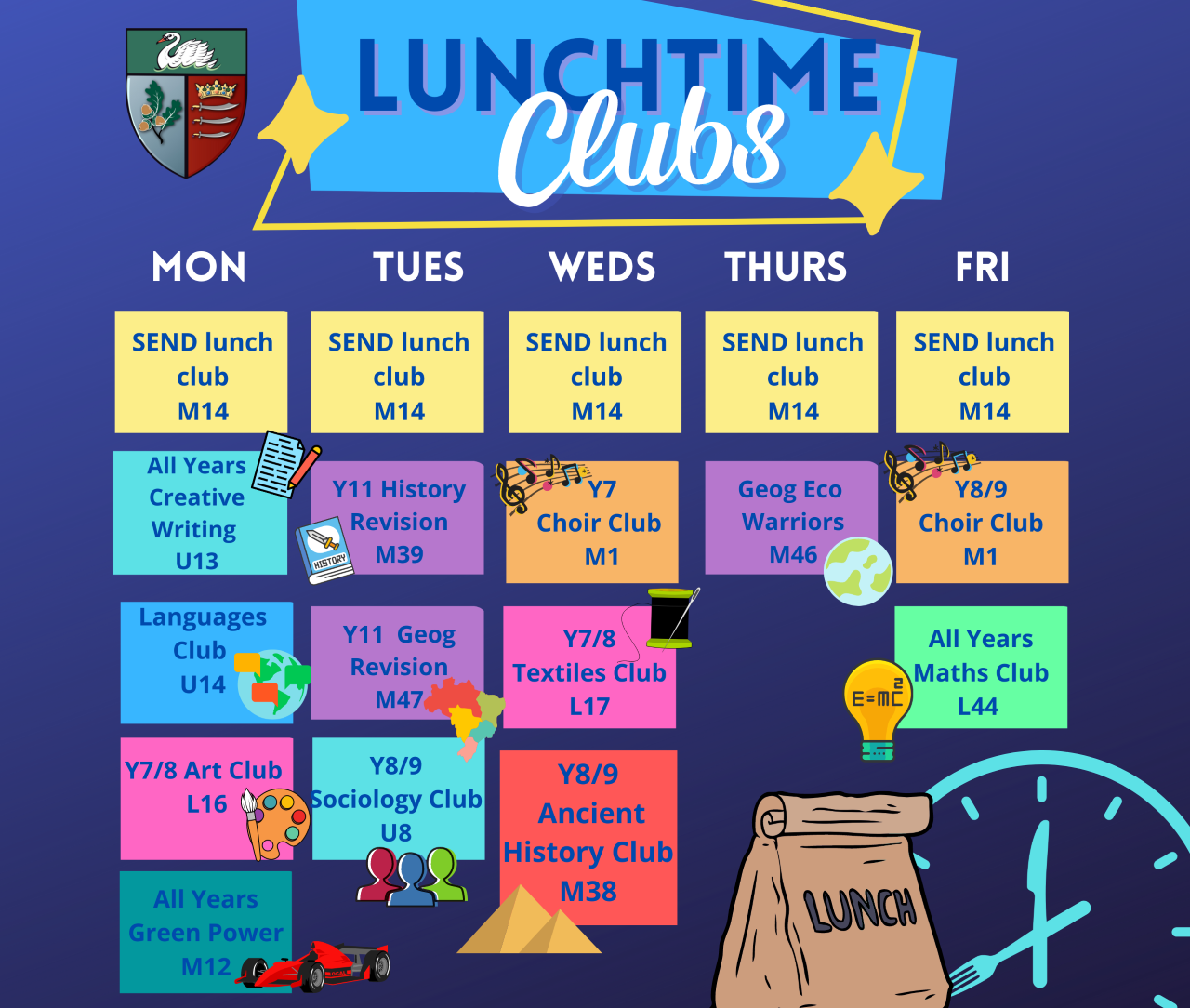Lunchtime clubs Nov 21